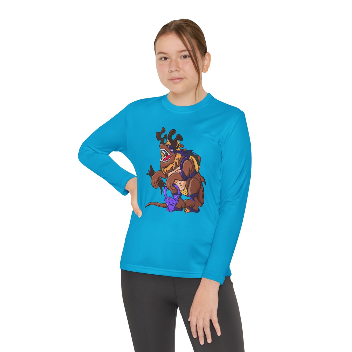 Youth Long Sleeve Tee - Trick or Tarrasque Halloween Design