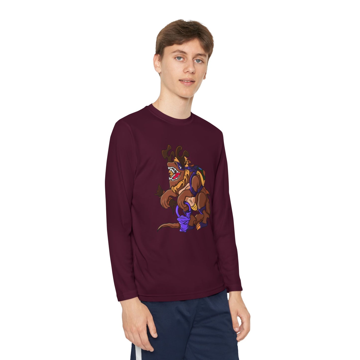 Youth Long Sleeve Tee - Trick or Tarrasque Halloween Design