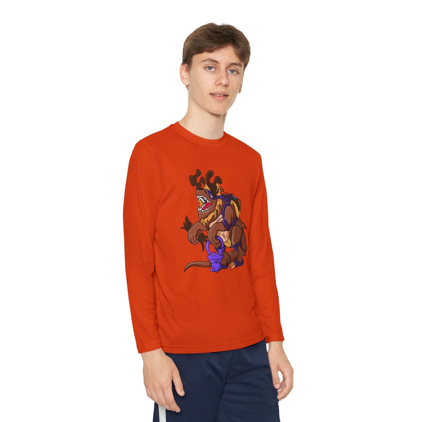 Youth Long Sleeve Tee - Trick or Tarrasque Halloween Design