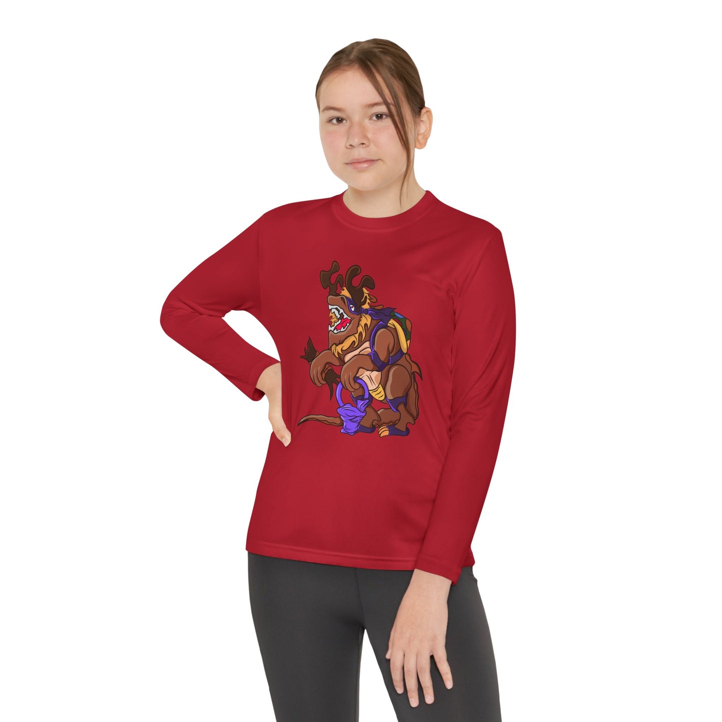 Youth Long Sleeve Tee - Trick or Tarrasque Halloween Design
