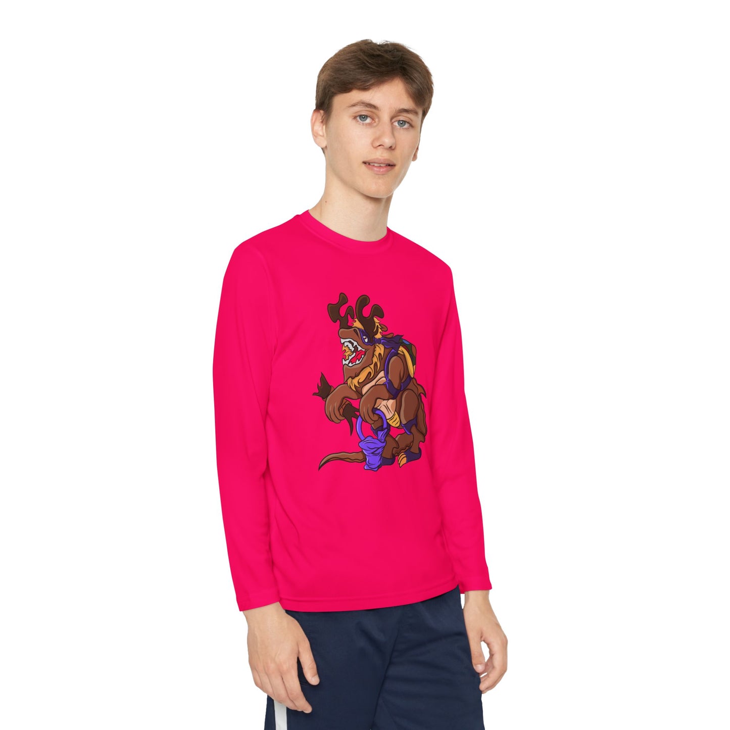 Youth Long Sleeve Tee - Trick or Tarrasque Halloween Design