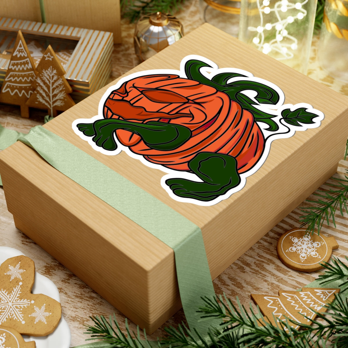Halloween Pumpkin Hog Kiss-Cut Stickers