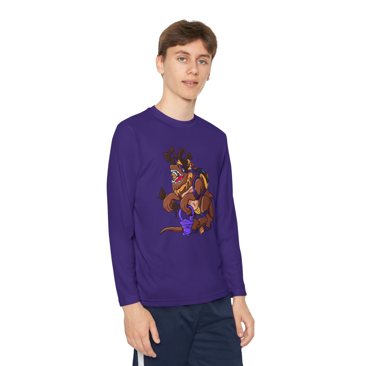 Youth Long Sleeve Tee - Trick or Tarrasque Halloween Design
