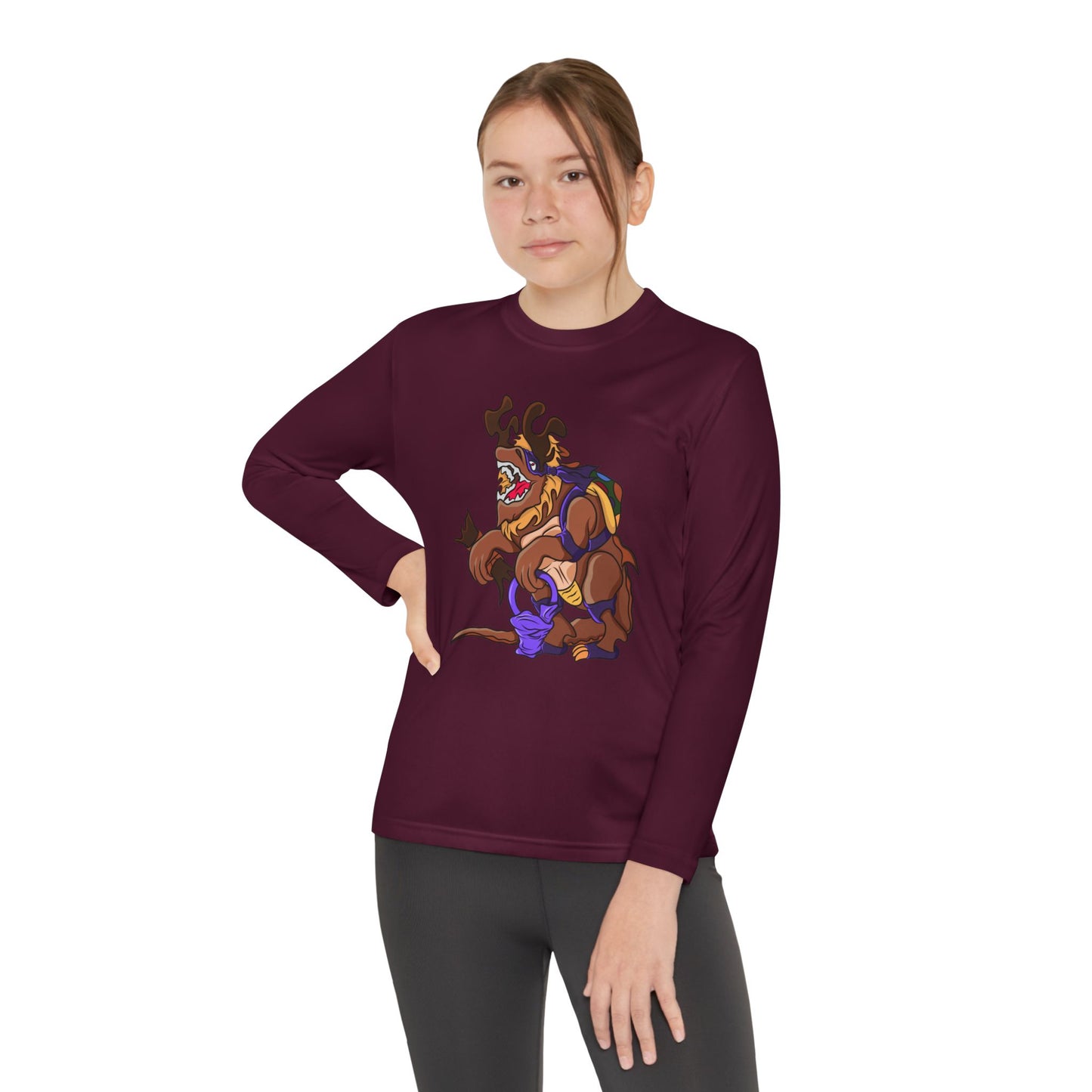 Youth Long Sleeve Tee - Trick or Tarrasque Halloween Design