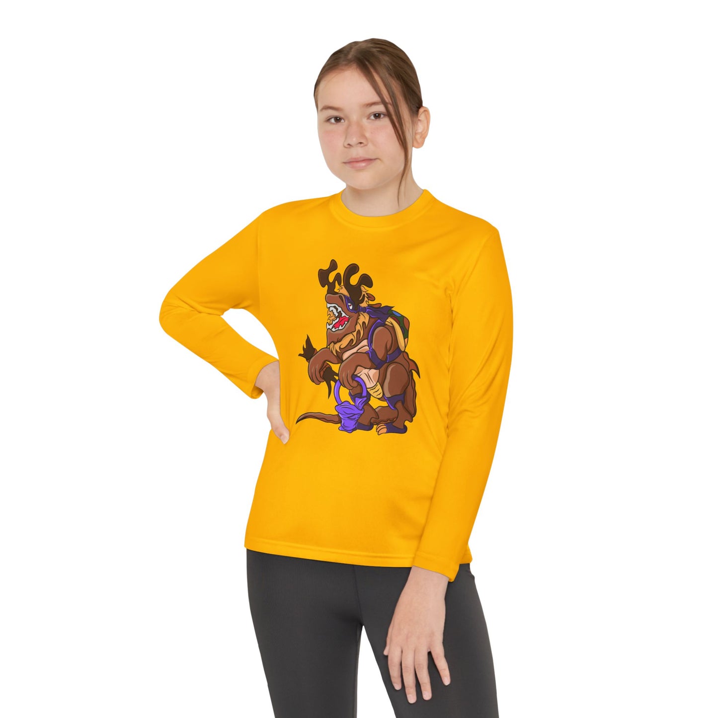 Youth Long Sleeve Tee - Trick or Tarrasque Halloween Design