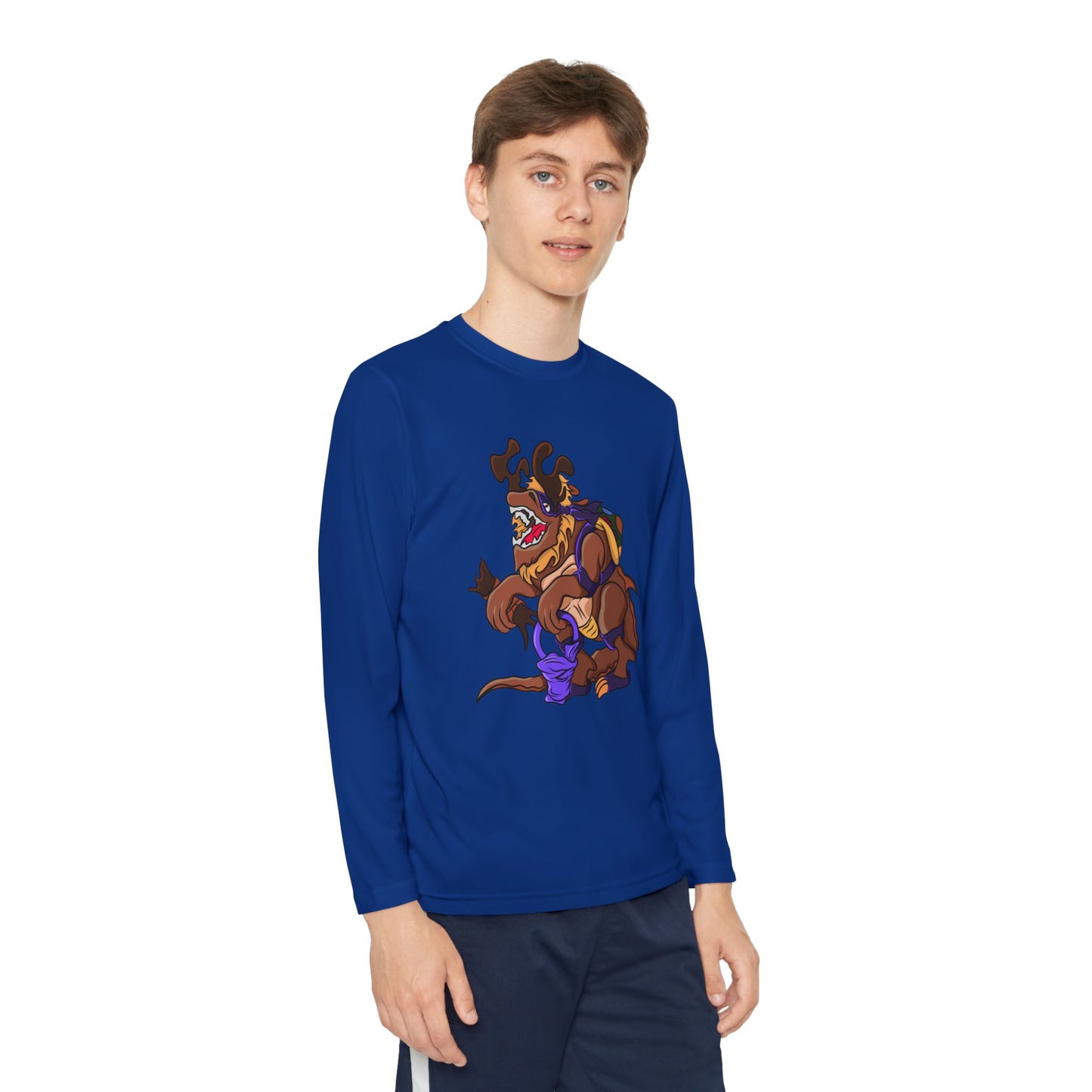 Youth Long Sleeve Tee - Trick or Tarrasque Halloween Design