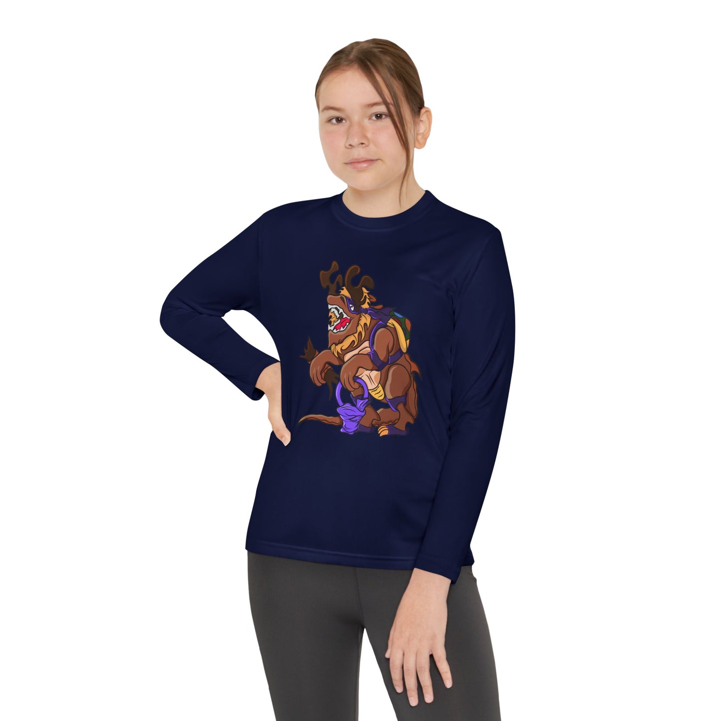 Youth Long Sleeve Tee - Trick or Tarrasque Halloween Design