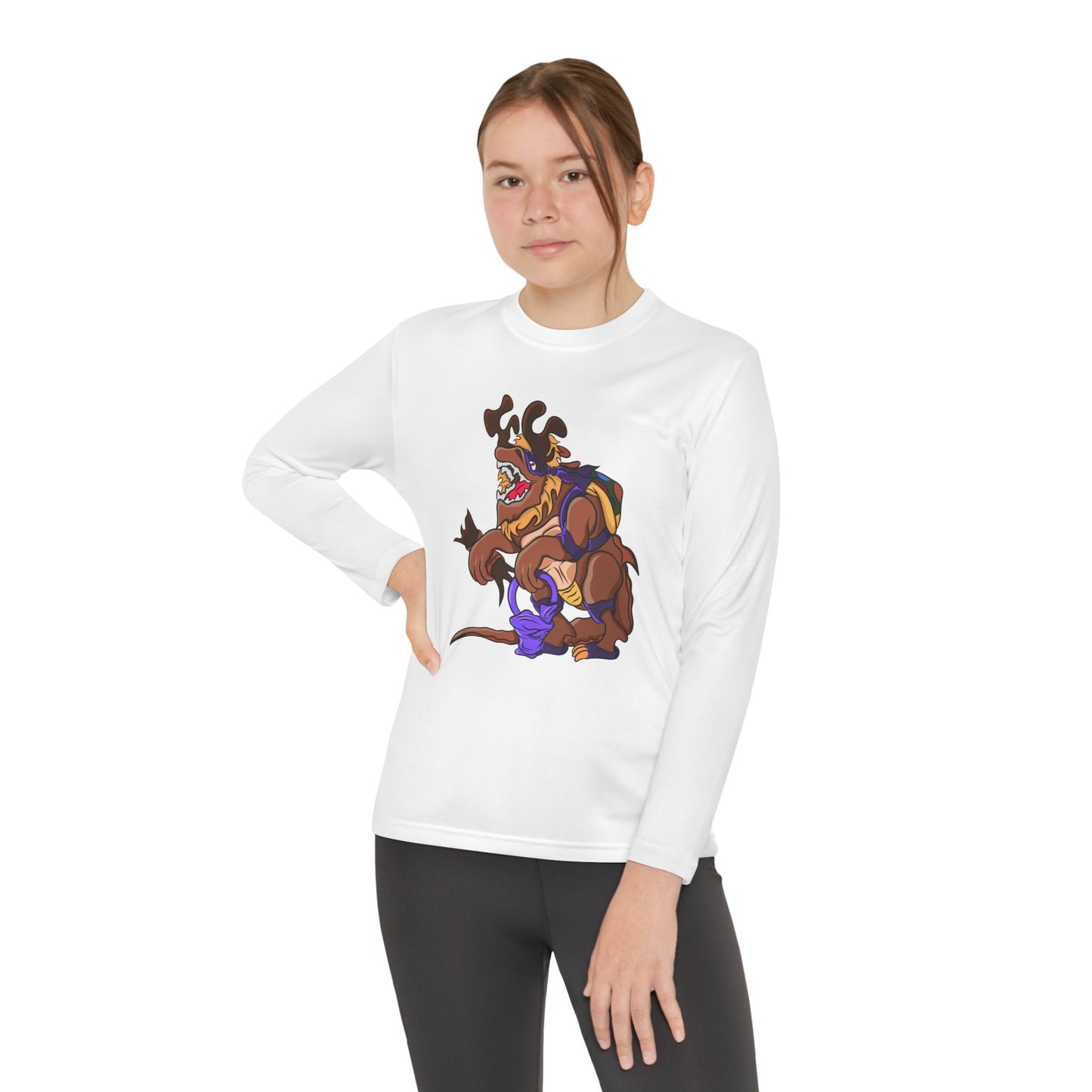 Youth Long Sleeve Tee - Trick or Tarrasque Halloween Design