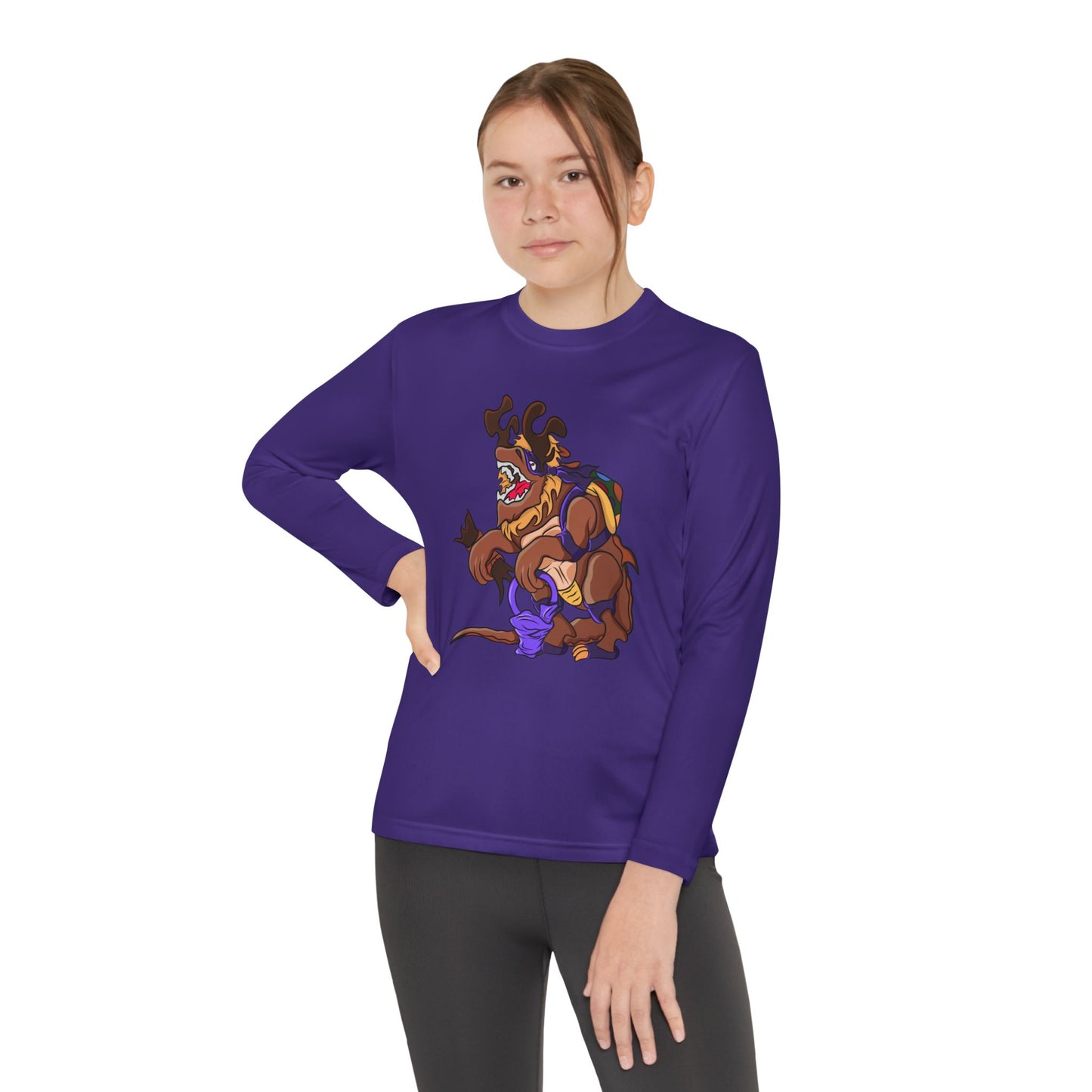 Youth Long Sleeve Tee - Trick or Tarrasque Halloween Design