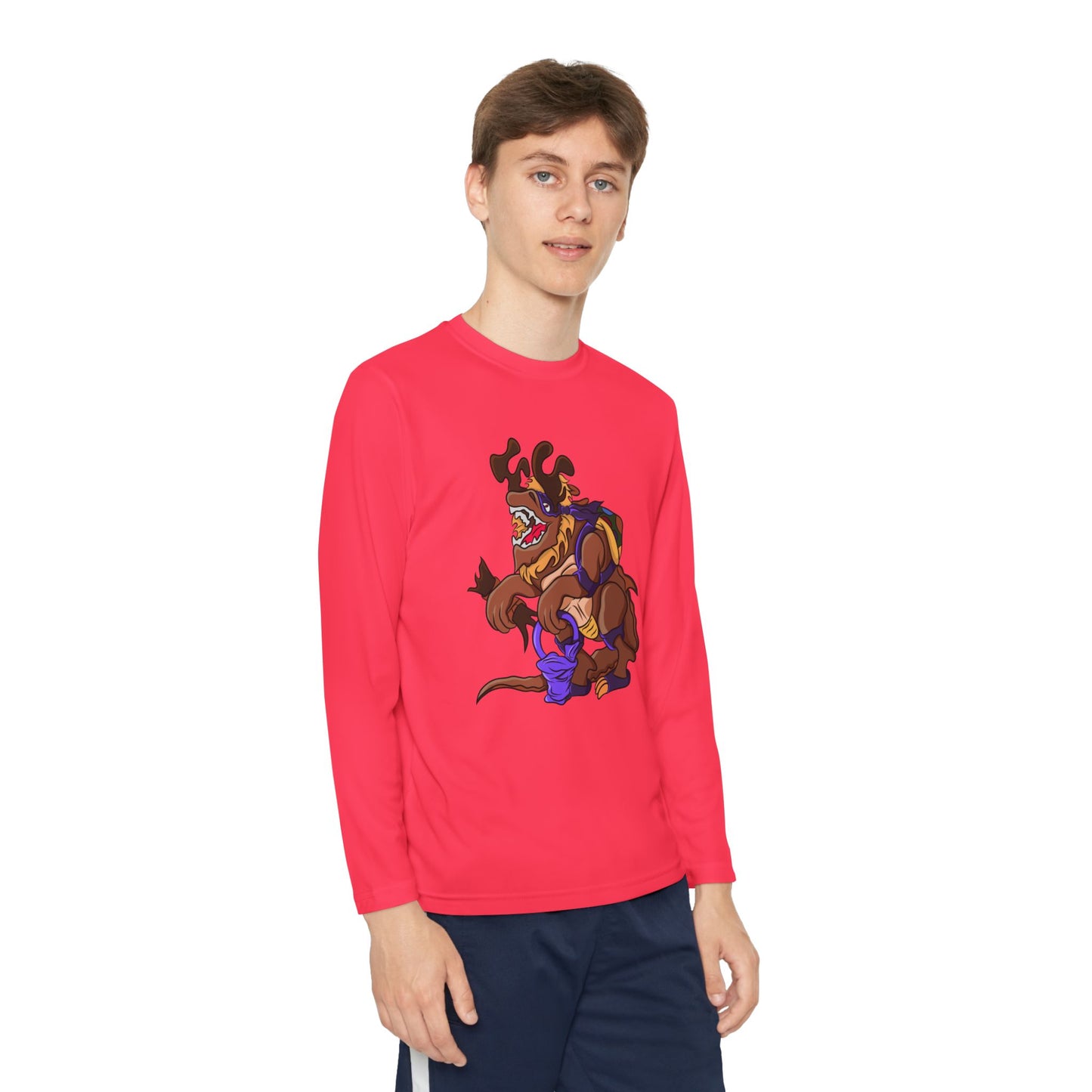 Youth Long Sleeve Tee - Trick or Tarrasque Halloween Design