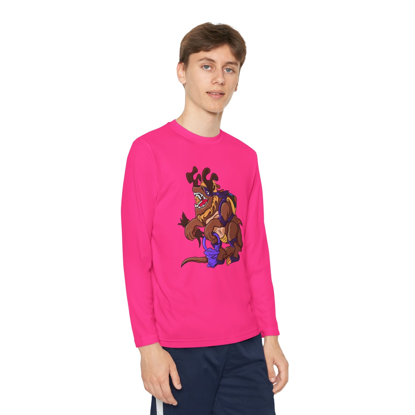 Youth Long Sleeve Tee - Trick or Tarrasque Halloween Design