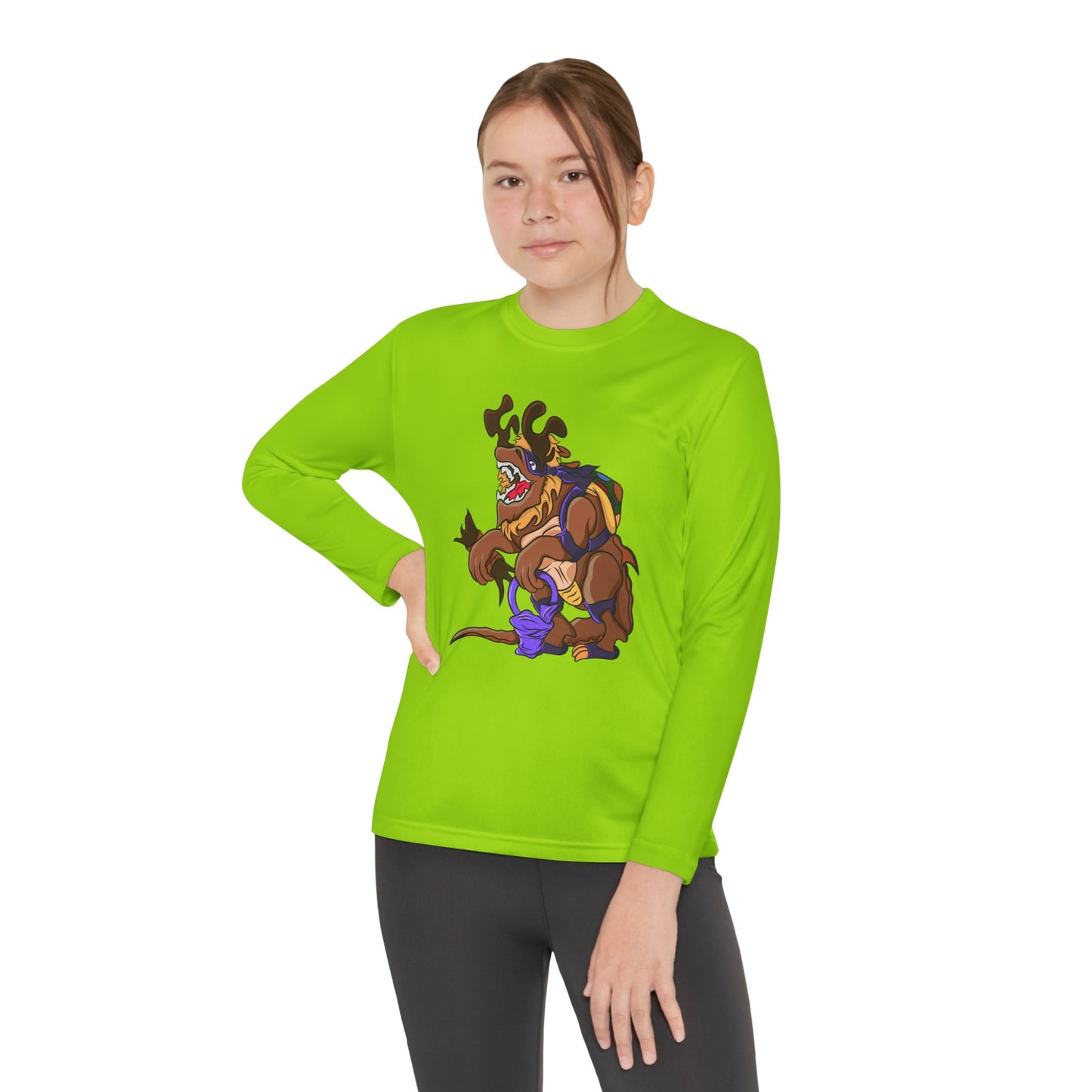 Youth Long Sleeve Tee - Trick or Tarrasque Halloween Design