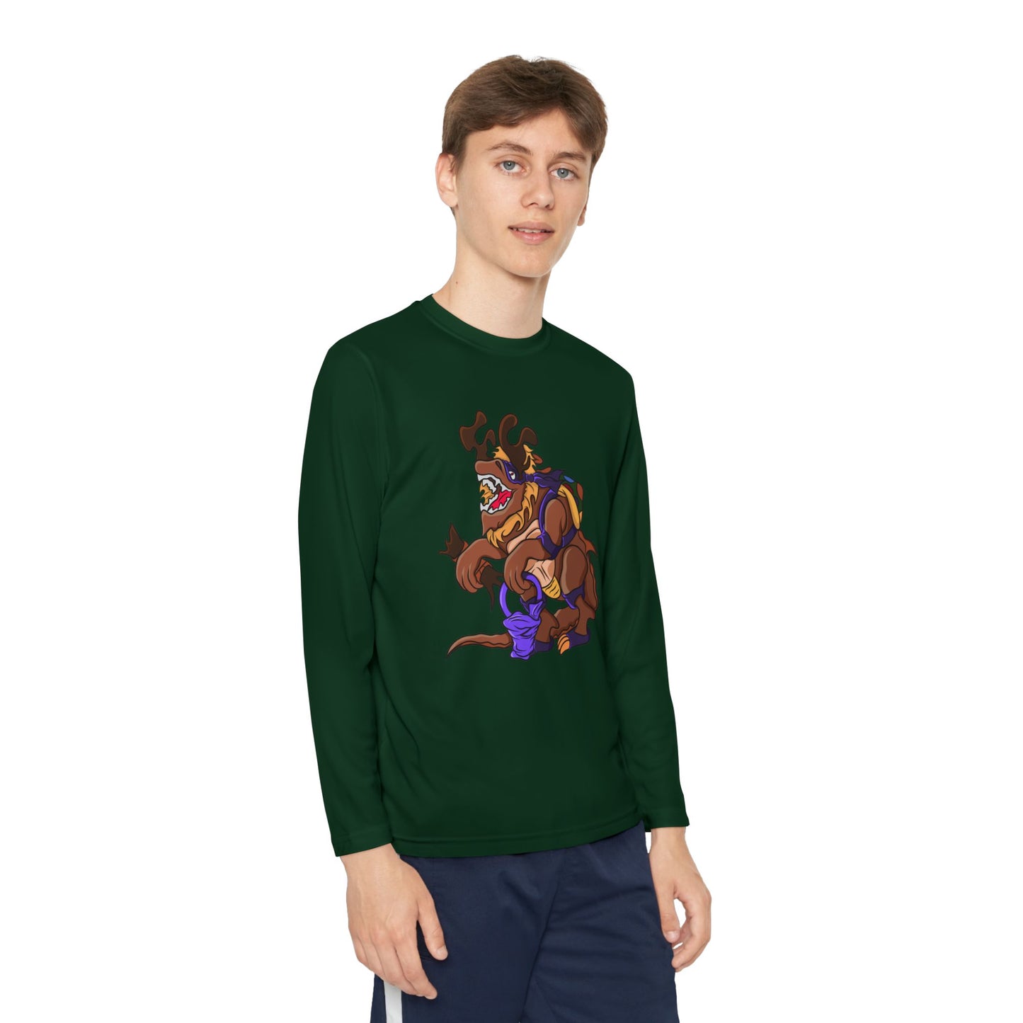 Youth Long Sleeve Tee - Trick or Tarrasque Halloween Design