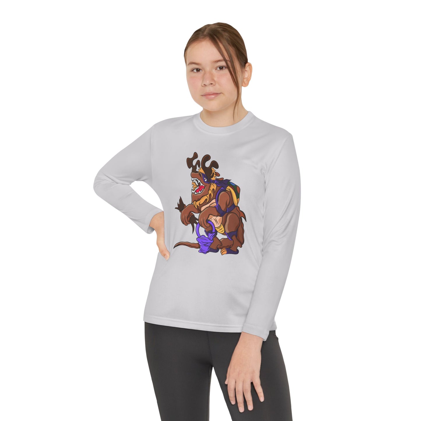 Youth Long Sleeve Tee - Trick or Tarrasque Halloween Design