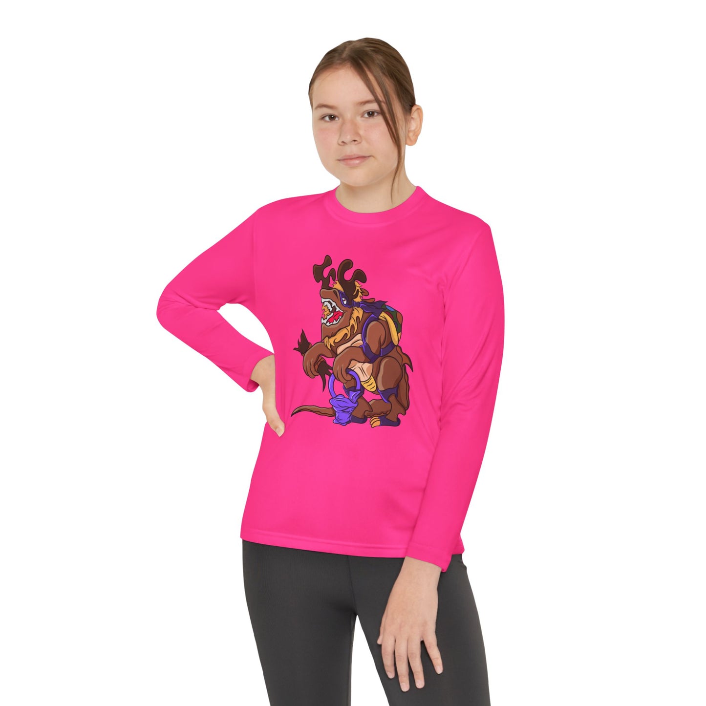 Youth Long Sleeve Tee - Trick or Tarrasque Halloween Design