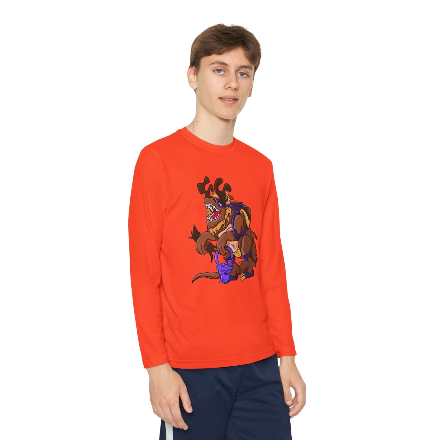 Youth Long Sleeve Tee - Trick or Tarrasque Halloween Design