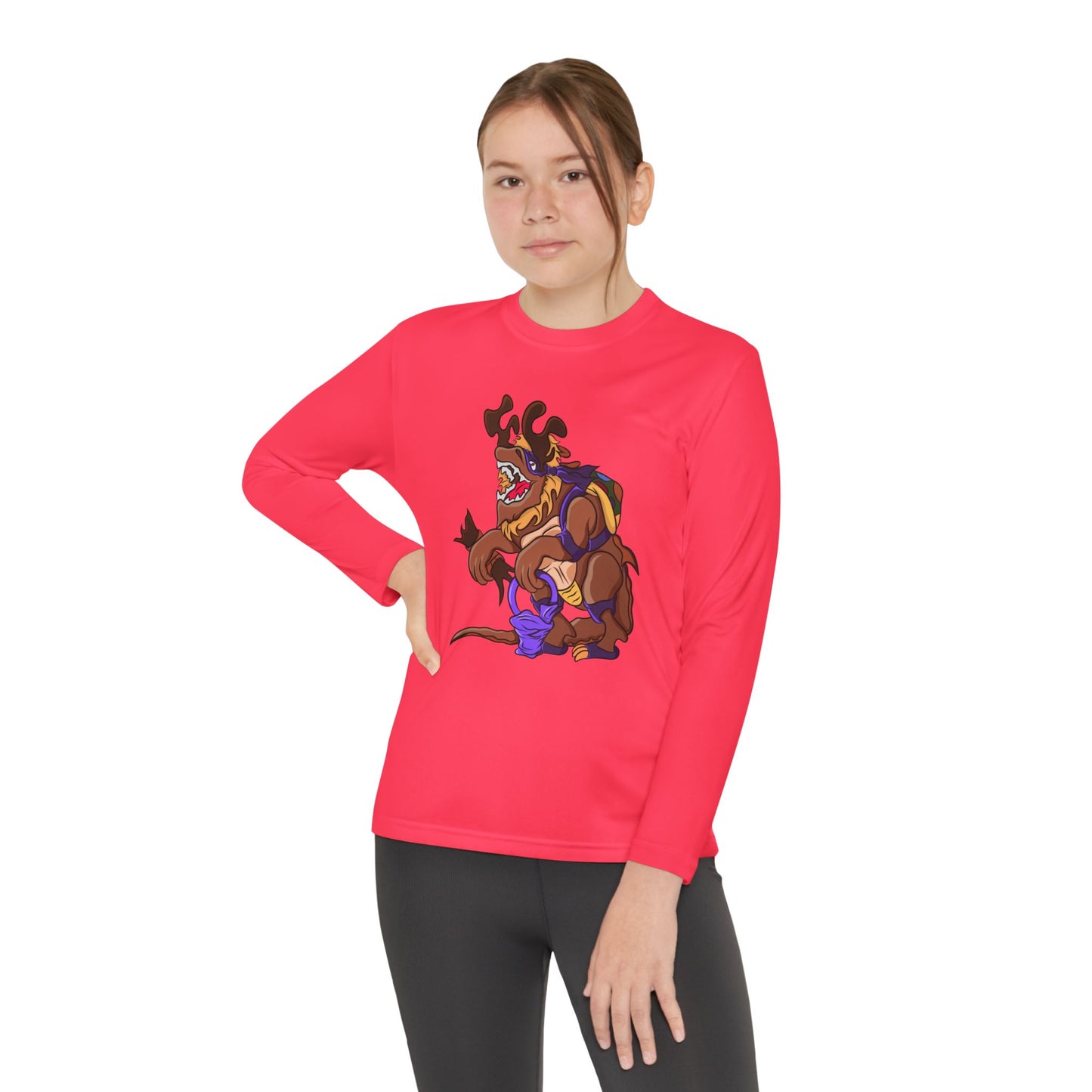 Youth Long Sleeve Tee - Trick or Tarrasque Halloween Design