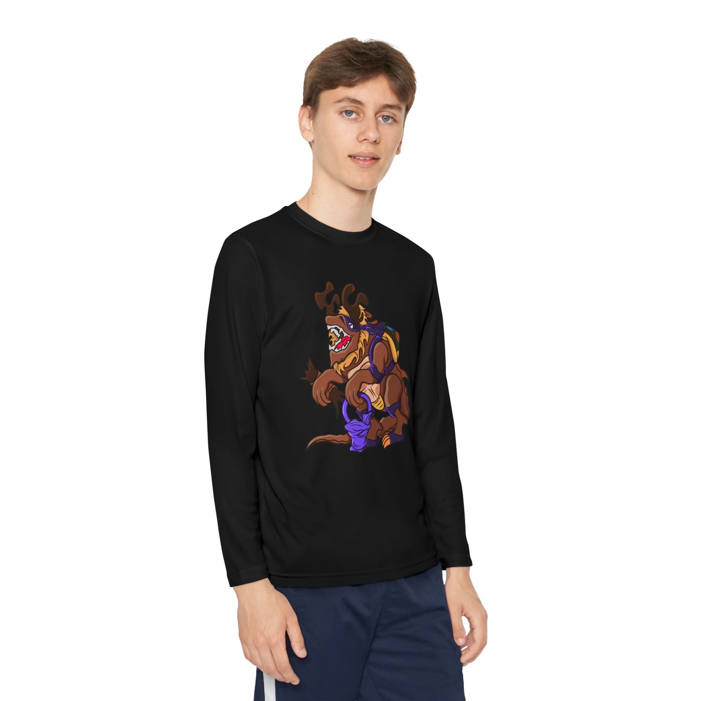 Youth Long Sleeve Tee - Trick or Tarrasque Halloween Design