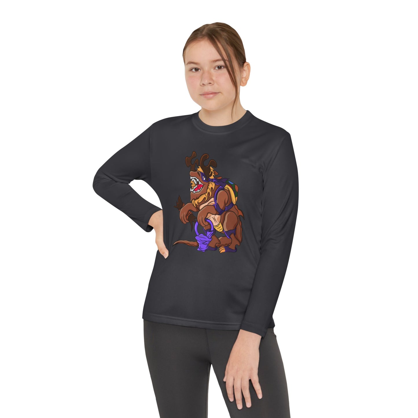 Youth Long Sleeve Tee - Trick or Tarrasque Halloween Design