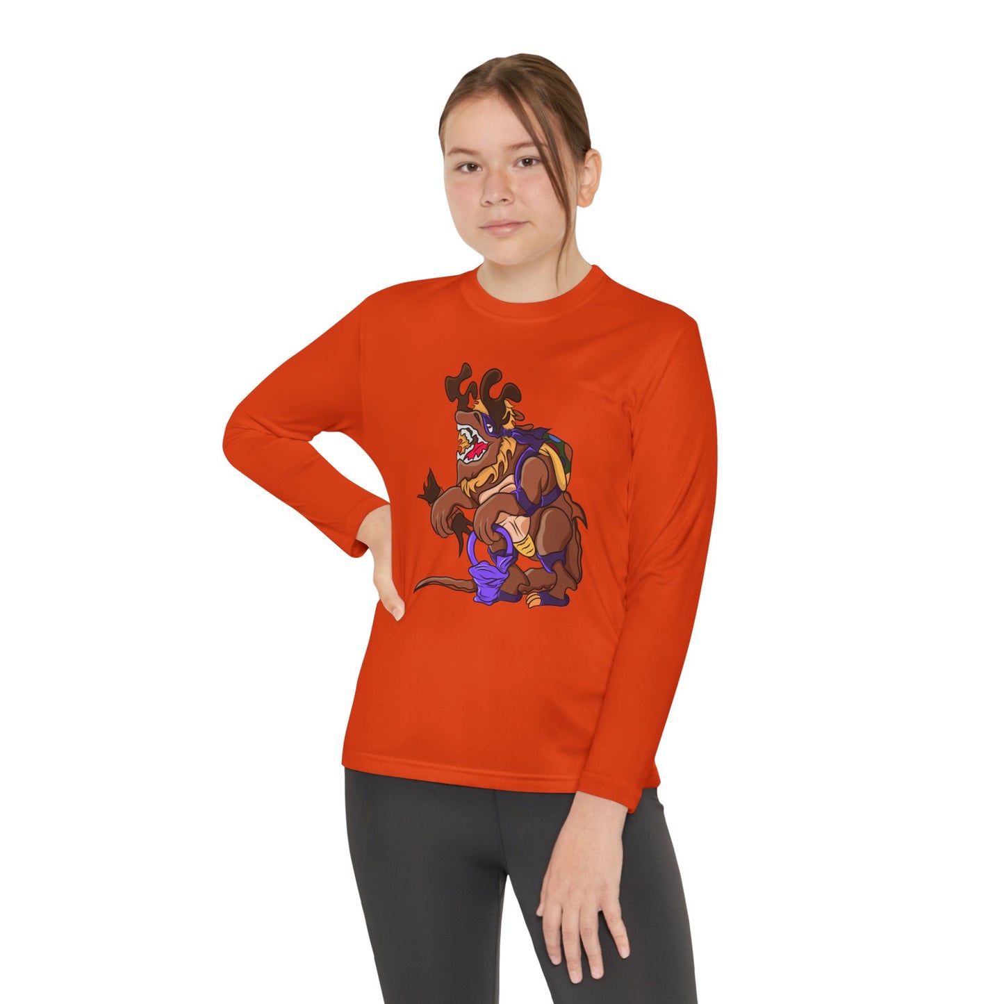 Youth Long Sleeve Tee - Trick or Tarrasque Halloween Design
