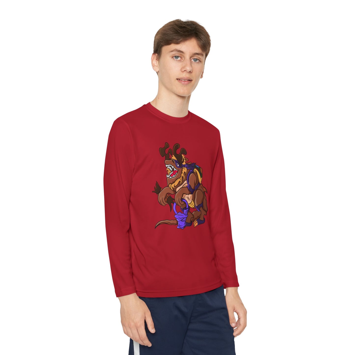 Youth Long Sleeve Tee - Trick or Tarrasque Halloween Design