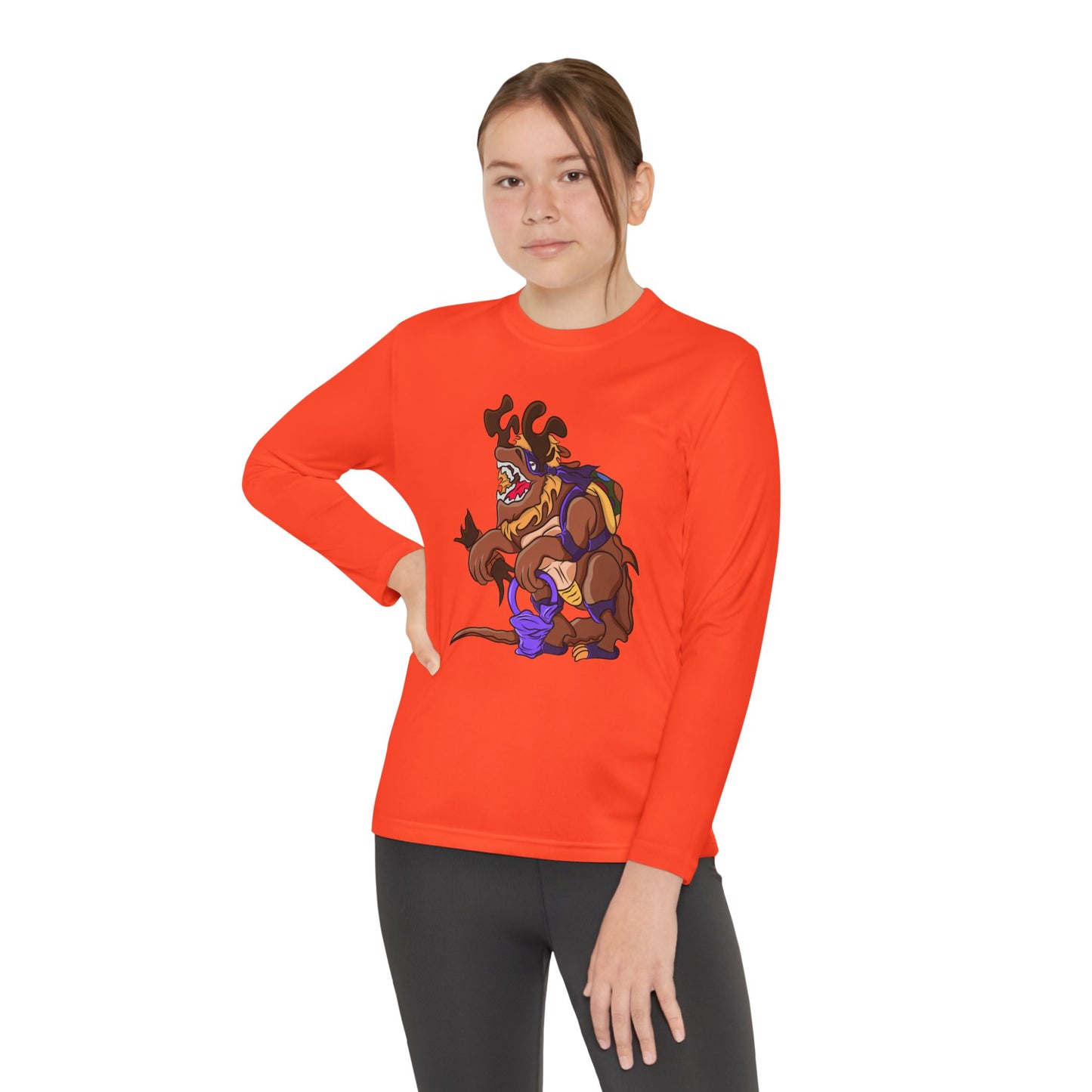 Youth Long Sleeve Tee - Trick or Tarrasque Halloween Design