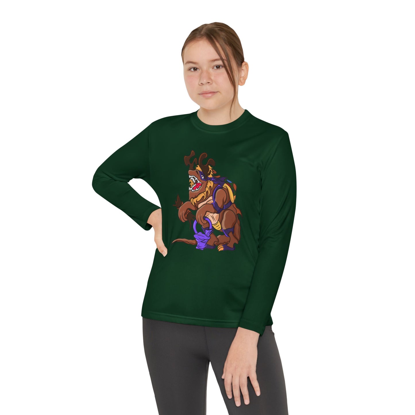 Youth Long Sleeve Tee - Trick or Tarrasque Halloween Design