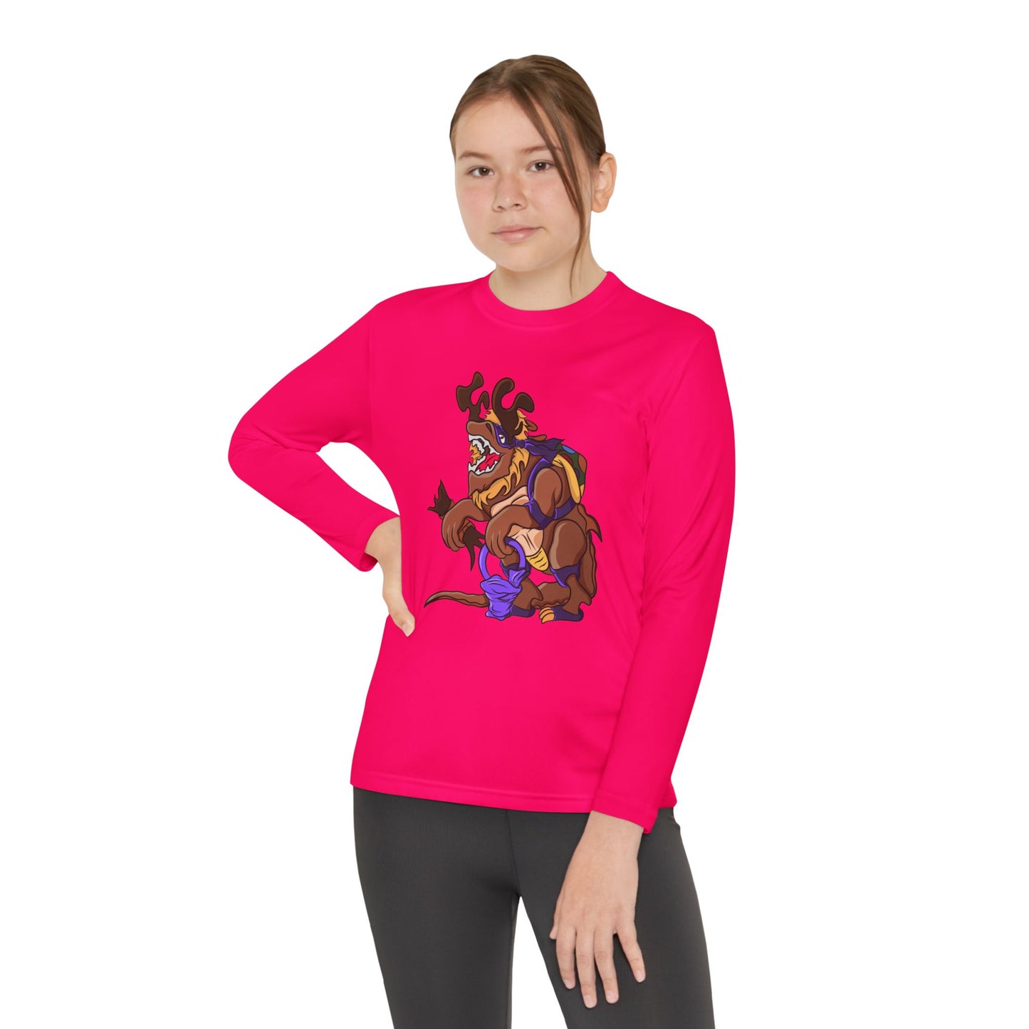 Youth Long Sleeve Tee - Trick or Tarrasque Halloween Design