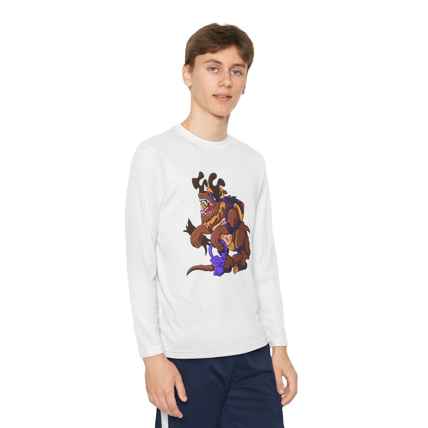 Youth Long Sleeve Tee - Trick or Tarrasque Halloween Design