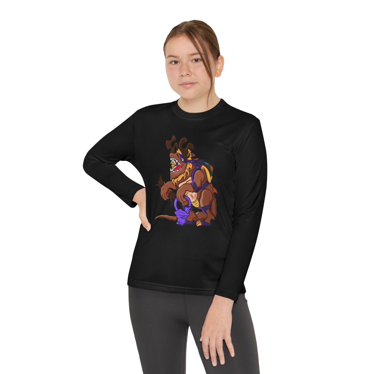 Youth Long Sleeve Tee - Trick or Tarrasque Halloween Design